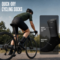 Chaussettes de cyclisme personnalisées antidérapantes avec grip en silicone sur toute la semelle, respirantes, élastiques et absorbant la transpiration pour vélo de route et VTT