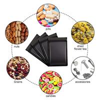 Sacs en plastique refermables à fermeture éclair, anti-odeur, noir mat, pour emballage alimentaire en poudre, en aluminium, en mylar, avec trois côtés scellés