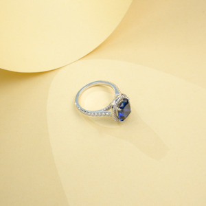 Bague en argent sterling S925 avec saphir tendance - Product Image 4