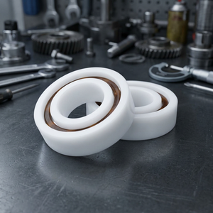 Rodamiento de Bolas de Ranura Profunda de Nylon PA66, Fila Única, Precisión P6, 10x20mm, Blanco con Anillo Marrón, Lubricado con Grasa - Product Image 1