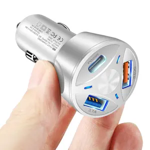 55W QC3.0 3 USB端口便携式优质通用汽车充电器迷你3合1手机充电器适配器