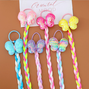 Accessori per Capelli <span class=keywords><strong>da</strong></span> Ragazza: Elastico per Capelli con Fiocco di Paillettes, Treccia a Doppia Trama, Colorato, Disponibile in Magazzino - Product Image 1