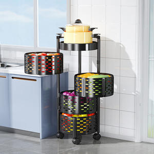 Estante giratorio de cocina de varias capas, cesta para verduras, estante de almacenamiento de 360 grados con ruedas para organizar frutas y verduras - Product Image 4