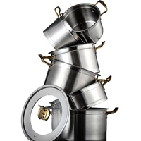 Marmite à Soupe en Gros Usine, Marmite en Acier Inoxydable, Cocotte pour Restaurant et Hôtel avec Couvercle, Ensemble de Batteries de Cuisine Antiadhésives