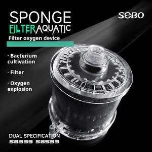 อุปกรณ์กรองตู้ปลาพลาสติกแบบประหยัดพลังงานรูปทรงสี่เหลี่ยมผืนผ้า พร้อมฟองน้ำกรองอากาศและไบโอบอลสำหรับตู้ปลา - Product Image 5