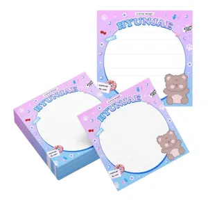 Groothandel Op Maat Afdrukken Kpop Memo Pads Vellen Papier 75*75Mm Mini Schattige Vorm Gradiënt Post Notitie Handgemaakte Sticky Notes