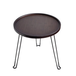 Mesa de centro pequeña/mesa redonda/mesa auxiliar/mesa de sofá/bandeja de té de madera maciza para ventanales exteriores (directo de fábrica) - Product Image 1