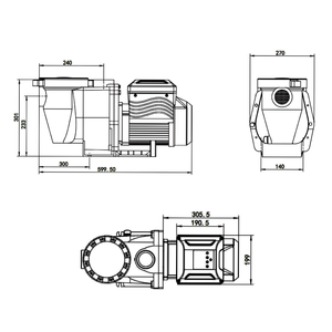 Freesea Chất lượng cao 1/2/3HP tốc độ biến Hồ bơi bơm dòng chảy lớn Máy bơm nước cho hồ bơi IP55 hồ bơi máy bơm - Product Image 5