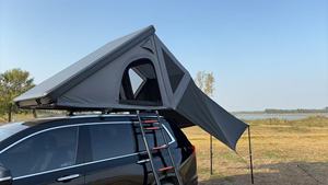Custom Ultra Thin Hard Car Roof Top Tent Aluminum Hardtop One Bedroom Insulated Canvas Four-season Quick <b>Ladder</b> - Product Image 6