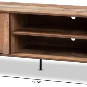 ขาตั้งทีวีไม้โอ๊คแบบชนบท1ประตูสำหรับสตูดิโอไม้โอ๊คสไตล์โมเดิร์นและร่วมสมัย - Product Image 1