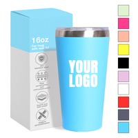 Mug de voyage personnalisé 16 oz en acier inoxydable, mug isotherme pour voiture, gourde de voyage à double paroi pour café