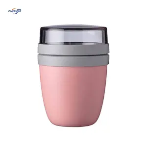 Plastic Take Away Food Container Portable Work Out Gym Salad Bowls Lunch Box Pot Cup For Yogurt And Muesli