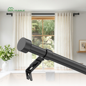 YIJIALE - Barra de Cortina Roscada de Diseño Industrial en Negro de 18-48 Pulgadas para Oficina Moderna - Product Image 1