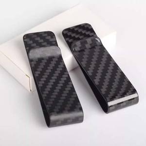 Erkekler için karbon Fiber Minimalist siyah parlak/mat cüzdan kredi kart tutucu para klip - Product Image 4