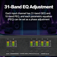 Processeur audio professionnel DSP480 en métal, 4 entrées 8 sorties, contrôleur de son numérique DSP pour stade, scène, salle de conférence