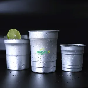 Copos de alumínio revestidos para bar 270ml 480ml 600ml caneca de cerveja de alumínio reutilizável sustentável cor personalizada