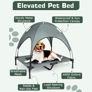 Tragbares wasserdichtes Haustier-Hundebett mit erhöhtem Kühlung und Vordach abnehmbares Hundebett für den Außenbereich klappbares Hundezelt - Product Image 4