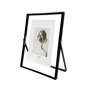 Cadres <span class=keywords><strong>photo</strong></span> en métal doré 4x4, modernes et concis, pour photos <span class=keywords><strong>de</strong></span> 4, 6 et 7 pouces, avec couvercle en <span class=keywords><strong>verre</strong></span>, cadres <span class=keywords><strong>photo</strong></span> artistiques en métal - Product Image 3