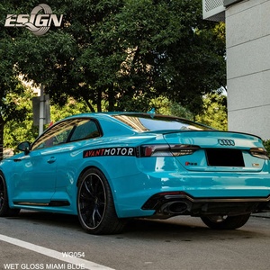 Film de carrosserie en PVC CRYSTAL GLOSS Miami Blue avec capot de toit sans bulles d'air Résistance aux intempéries Vinyle Fabricant Feuille - Product Image 5