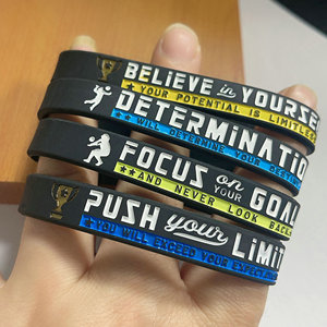 Lot de 12 bracelets en silicone personnalisés pour le volley-ball chrétien, avec <span class=keywords><strong>citations</strong></span> sportives <span class=keywords><strong>motivantes</strong></span>, échantillon gratuit, vente en gros certifiée - Product Image 4