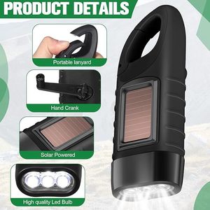 For Cross-border Portable Outdoor Multifunctional Solar Charging <b>Led</b> Emergency Hand-cranked Power Generation <b>Flashlight</b> 3-6 - Product Image 3