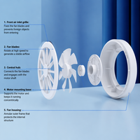 Diffuseur d'air circulaire à flux tourbillonnaire, grille de ventilation en plastique ABS pour système mural, sortie d'air frais HVAC