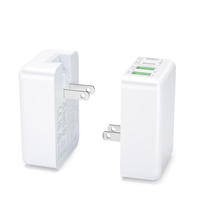 Chargeur rapide USB-C USB-A 40W, adaptateur secteur 4 ports PD QC, prise EU US, chargeur de voyage fin pour iPhone, Samsung, appareils Android
