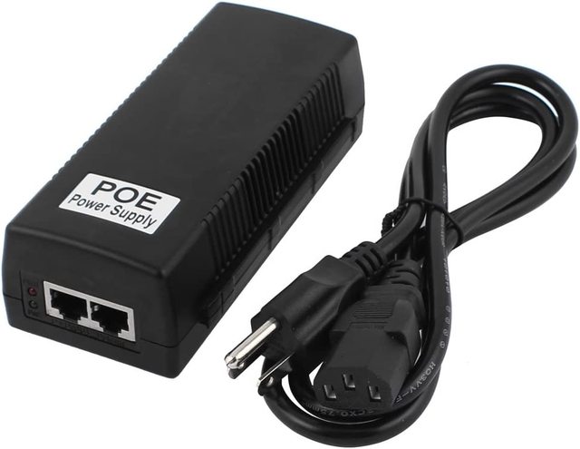 10/100/1000mbps Power Injector DC 56V 1.07A 60W IEEE 802.3af/at DC 56V Output PoE Adapter PoE Injector