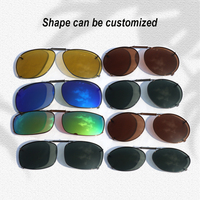 Lunettes de soleil à clipser à vision nocturne ovale polarisées TAC vertes personnalisées Confortable UV400 Anti-éblouissement Monture en métal Conduite à la mode