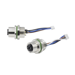 ขั้วต่อไฟฟ้ากันน้ำ IP67 ชุดสายไฟ ขั้วต่อ M12 8 ขา แบบ X Code ทรงกลม ตัวเมีย ติดตั้งด้านหลัง พร้อมขั้วต่อสายไฟ - Product Image 6