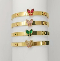 Étanche Personnalisé Initial Amour Bracelet Kaléidoscope Personnalisé Logo Personnalisé Fermoir Bracelet Clip sur Mode Zircon Bracelets
