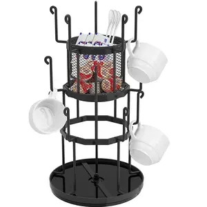 360 Rotating Coffee Mug Holder, 3 Tier Mug Tree Stand für Counter, Metal Tea Cup Rack Holder Tabletop Mug display Rack,