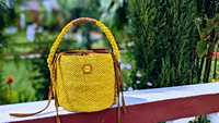 Tas Pantai Boho Anyaman Tangan Berlapis Rafia Tahan Air dengan Penutup Kustom untuk Perjalanan Resort & Kapal Pesiar Buatan MG