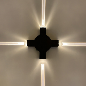 Lampe murale LED RGB 4W au <span class=keywords><strong>design</strong></span> unique, à faisceau croisé, pour chevet, décoration industrielle, jardin, <span class=keywords><strong>salle</strong></span> <span class=keywords><strong>de</strong></span> <span class=keywords><strong>bain</strong></span>, IP65, éclairage haut et bas - Product Image 2