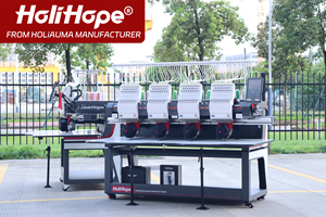 Bảo hành 10 năm nhà máy holiauma công nghiệp 4 đầu mũ phẳng Áo Thun Máy Thêu tương tự như máy thêu tajima - Product Image 5