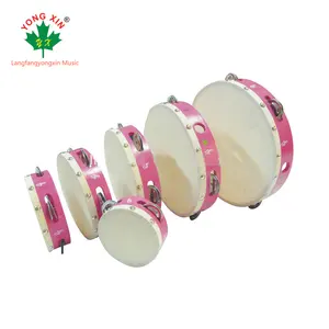 Tambourine Hit promotional products Sheepskin Colorful tambourine plastic for musical instruments percussion