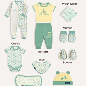 Set de regalo para bebé, paquete de 10 prendas de vestir para recién nacido, conjunto de ropa de dormir, mono, pantalones, gorro, manoplas, botines, babero, paño para eructar, conjunto de algodón suave - Product Image 1