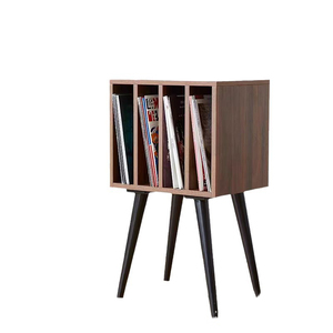 Mueble de Madera Maciza para Almacenamiento de Discos de Vinilo, Estilo Retro, Mueble de Salón con Múltiples Compartimentos, Estante de Exhibición, Decoración del Hogar - Product Image 1