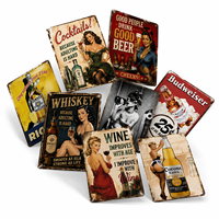 Plaques murales décoratives vintage en métal personnalisées avec impression UV pour bars, pubs et bars à boissons, faible MOQ