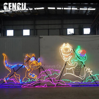 Lumière à motif de dinosaure à LED 3D pour décorations de vacances-Suspendue pour Noël Nouvel An Chinois Nouvel An Ramadan Halloween Diwali