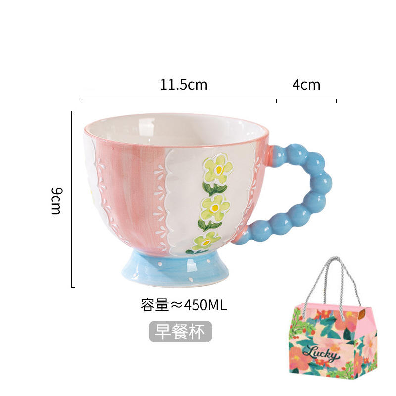 Set de base de maquillaje con brocha de cuentas florales pequeñas - Caja de regalo