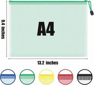 Custom Plastic Document <b>Pouch</b> Mesh Zipper Versatile PVC File Storage Bag Transparent Contract File Folder A3 A4 <b>Laminating</b> Bags - Product Image 2
