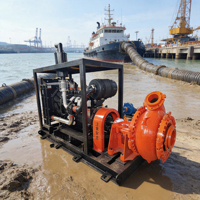 Pompe centrifuge horizontale robuste en alliage de chrome haute performance, garantie 2 ans, haute pression pour le traitement des minerais lourds