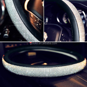Cubierta <span class=keywords><strong>de</strong></span> volante automático <span class=keywords><strong>para</strong></span> <span class=keywords><strong>mujer</strong></span> <span class=keywords><strong>de</strong></span> 38cm con diamantes <span class=keywords><strong>de</strong></span> imitación decoración Interior <span class=keywords><strong>de</strong></span> coche hecha <span class=keywords><strong>de</strong></span> goma - Product Image 5