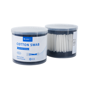 300 pièces/boîte, cotons-tiges à tête pointue double noire, bâtonnet en papier blanc, cotons-tiges avec boîte ronde - Product Image 1