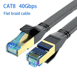 Cavo patch Super lungo 10m 20m 25m 30m cat8 SFTP cavo Ethernet piatto intrecciato cavo patch connettore RJ45 cavo lan