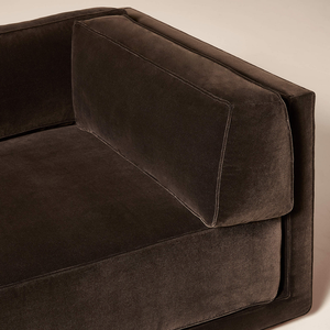 Divano Modulare <span class=keywords><strong>a</strong></span> L in Velluto Marrone Scuro, Design Moderno in 4 Pezzi per Soggiorno - Product Image 6