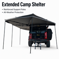 Auvent de voiture pliable en forme d'éventail à montage rapide 270 degrés, toit rigide en Oxford 420D imperméable et anti-UV pour SUV et camping