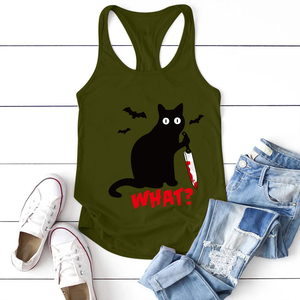 Chat quoi drôle impression débardeurs haut été mode graphique sans manches gilet Offre Spéciale Harajuku décontracté ample femmes débardeurs hauts - Product Image 5