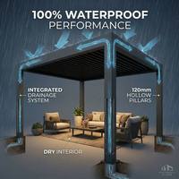 Pergola bioclimatique de luxe en aluminium à lames orientables, motorisée avec télécommande, imperméable, pour jardin, gazebo extérieur, pavillon moderne pour patio